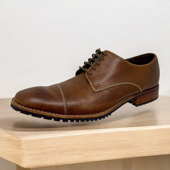Cole Haan Oxfords Brown Pebbled Leather Mens 8 1/2 Cap Toe I.5.1 - Picture 1 of 14